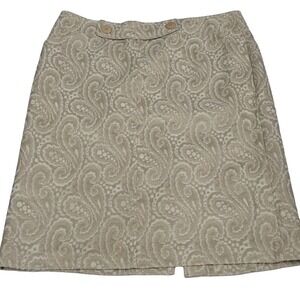 Talbots gold brocade pencil skirt size 12